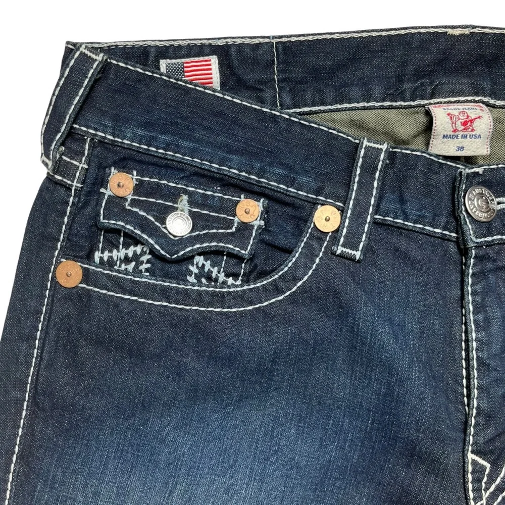 True Religion Men‎ 38x34 Billy Big T Dark Wash Flap Pocket Jeans